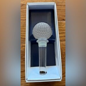 Mikasa “Tee Time” Crystal Glass Bottle Stopper, NWOT